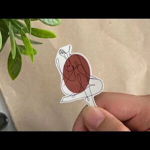 3/$20 Vinyl Glossy Sticker | Single Line Portrait Sitting Down